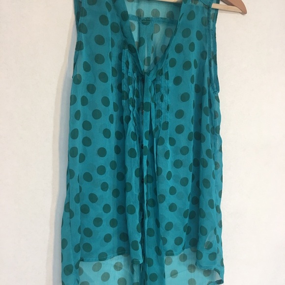 Xhilaration Sheer Teal Blouse - Picture 6 of 9